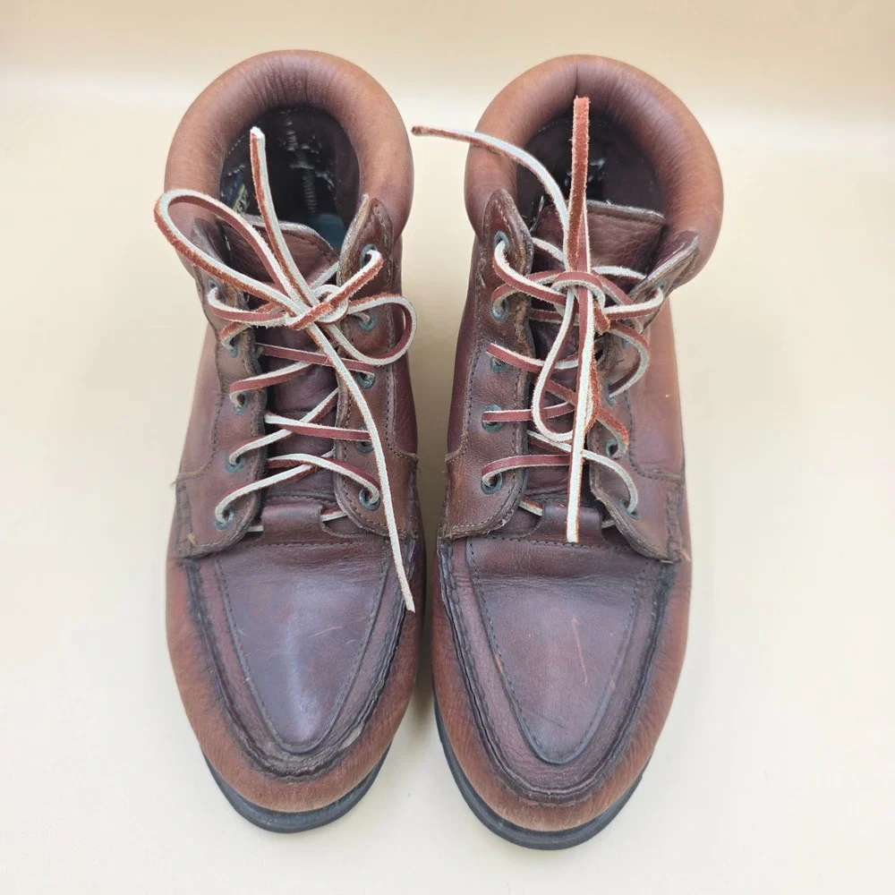 Timberland Brown Leather Ankle Boots Women Vintage Size 9 Womens 630175 Lace Up